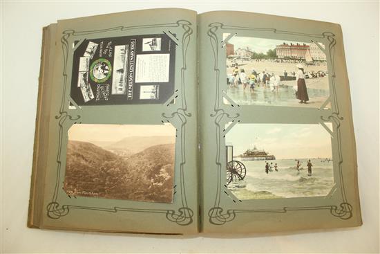 Three Edwardian postcard albums, mostly English topography,